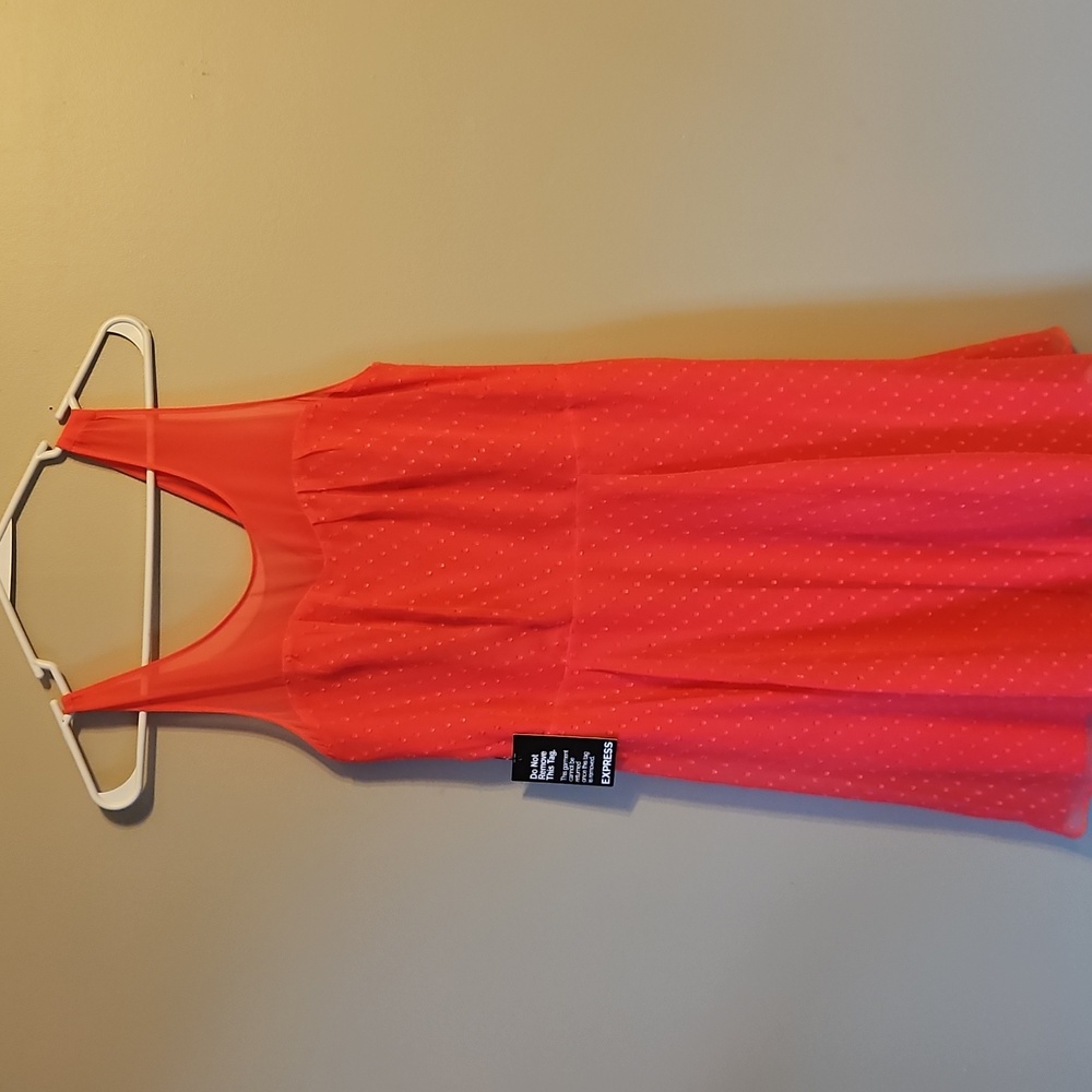 Express Vibrant Coral Sleeveless Dress